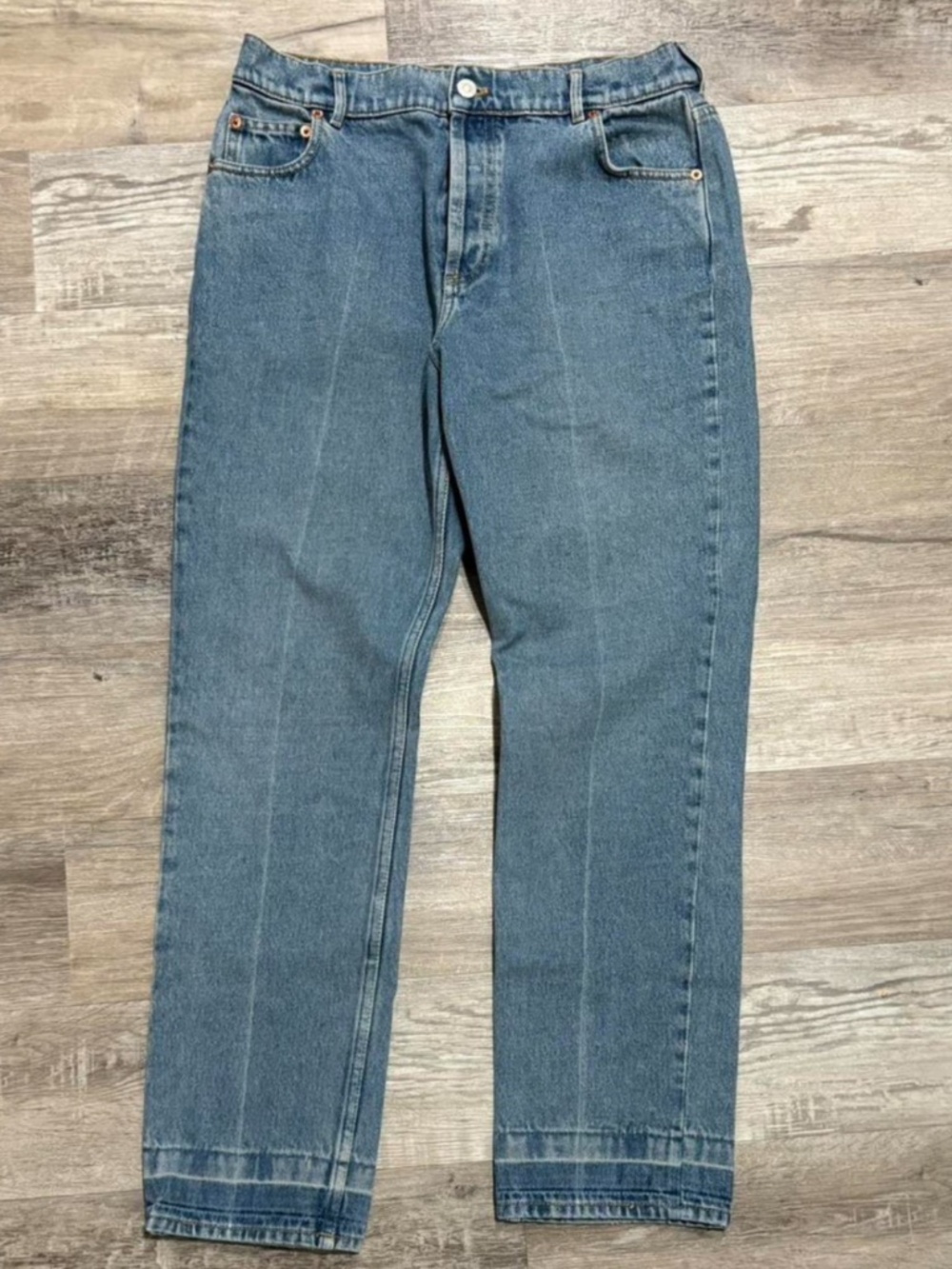 Balenciaga high rise straight leg button fly blue jeans Size - 44